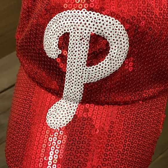 Phillies - Victoria’s Secret PINK Sequin Cap Baller Hat Take Me Home ♥️🤍🧢 - Picture 2 of 9